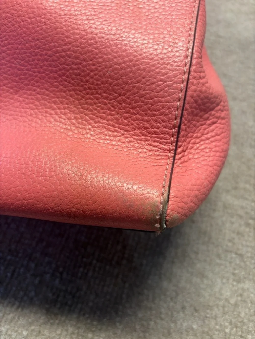 Kate Spade New York Coral Pebbled Leather Satchel Top Handle Bag